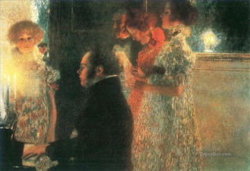 Gustavo Klimt Painting - Schubert al piano I Gustav Klimt